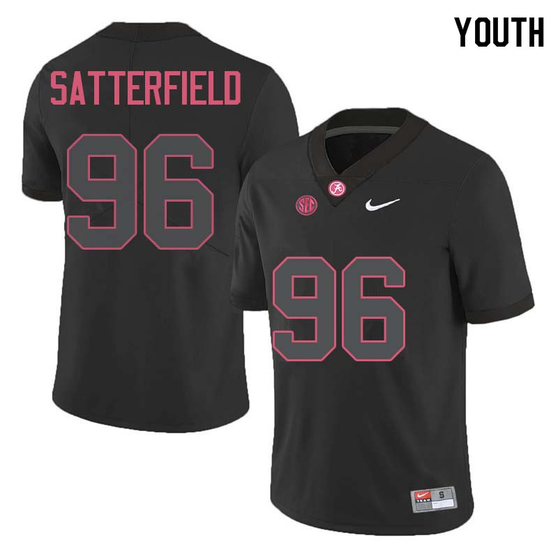 Alabama Crimson Tide Youth Brannon Satterfield #96 Black NCAA Nike Authentic Stitched College Football Jersey JN16H75DY